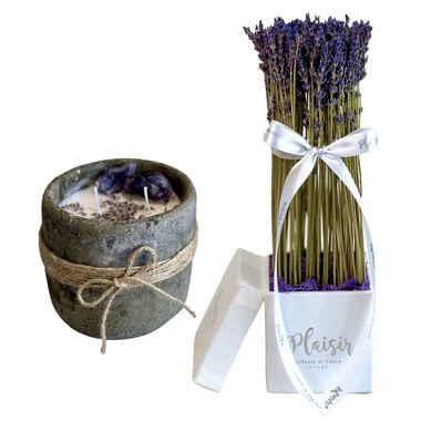 Giftset - Lavender Velvet and Rustic Candle faces giftset lavender velvet and rustic candle