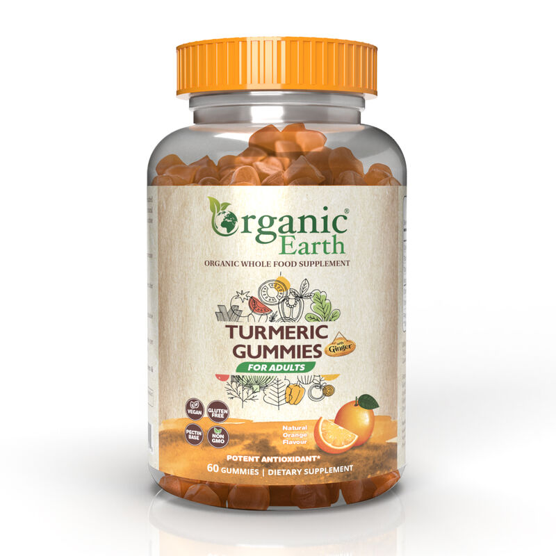 organic earth turmeric with ginger gummies for adults