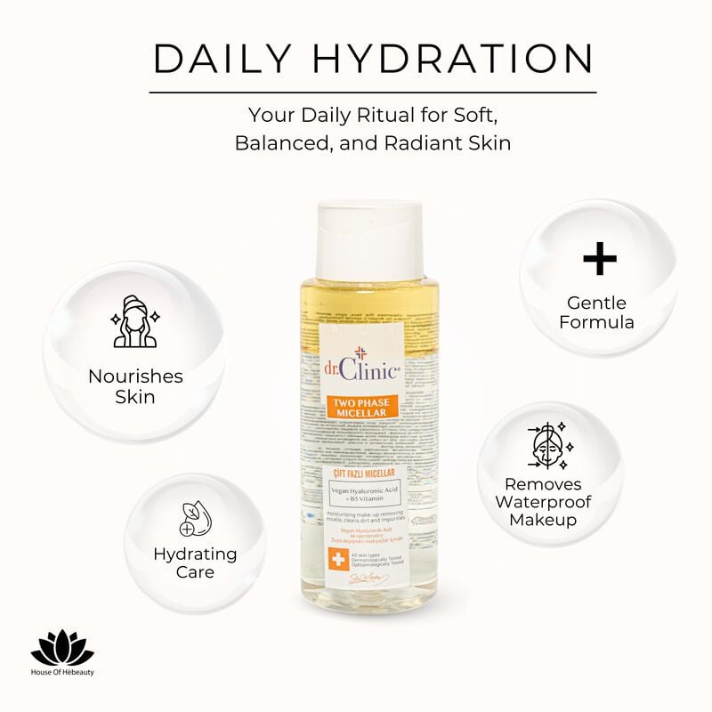 د. كلينك ماء ميسيلار ثنائي الطور بالبريبايوتيك