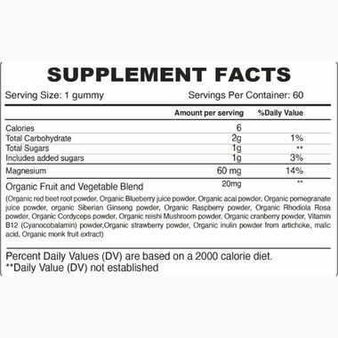 faces magnesium gummies for adults  muscle  nerve  and energy support with organic blend
