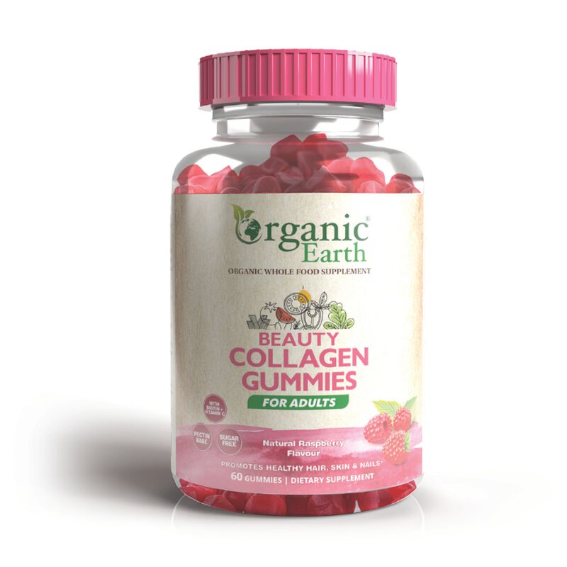 organic earth beauty collagen sugarfree, hydrolysed with vitamin c and biotin