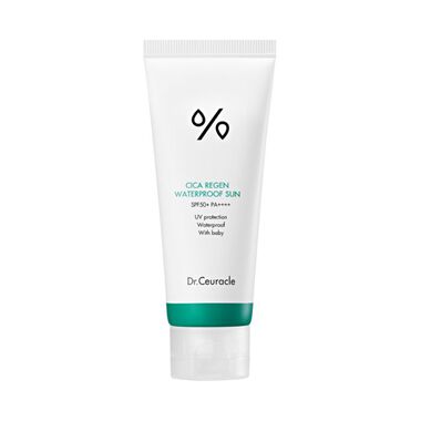 faces cica regen waterproof sun  spf50   face and body uv protection