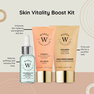 faces skin glow boost vitamin c gel serum 30ml   skin hydration boost hyaluronic acid eye serum 15ml   skin lifter boost collagen moisturiser 50ml