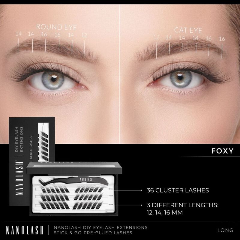 nanolash diy stick & go preglued lashes foxy long