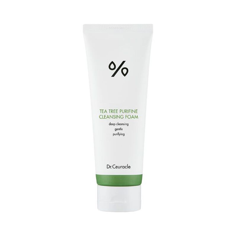 dr. ceuracle tea tree purifine cleansing foam, mild subacidic cleanser for sensitive skin