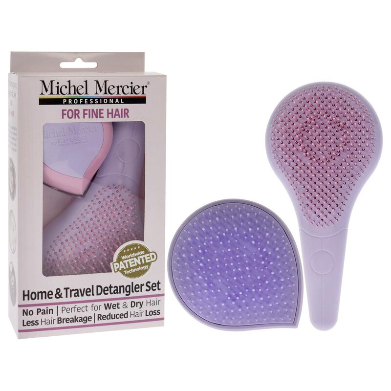 michel mercier home and travel detangler set fine hair