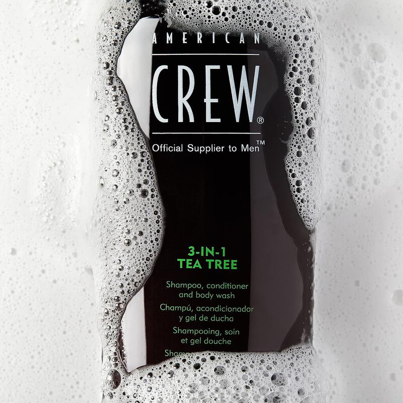 american crew 3in1 tea tree shampoo conditioner and body wash