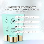 3 x SKIN HYDRATION BOOST HYALURONIC ACID GEL SERUM 30ml faces 3 x skin hydration boost hyaluronic acid gel serum 30ml