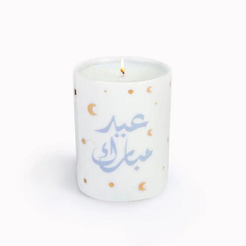 silsal شمعة عيد مبارك ورد تراثي  ٦٠جم