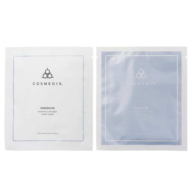 cosmedix bio cellulose radiant & rejuvenating sheet mask set