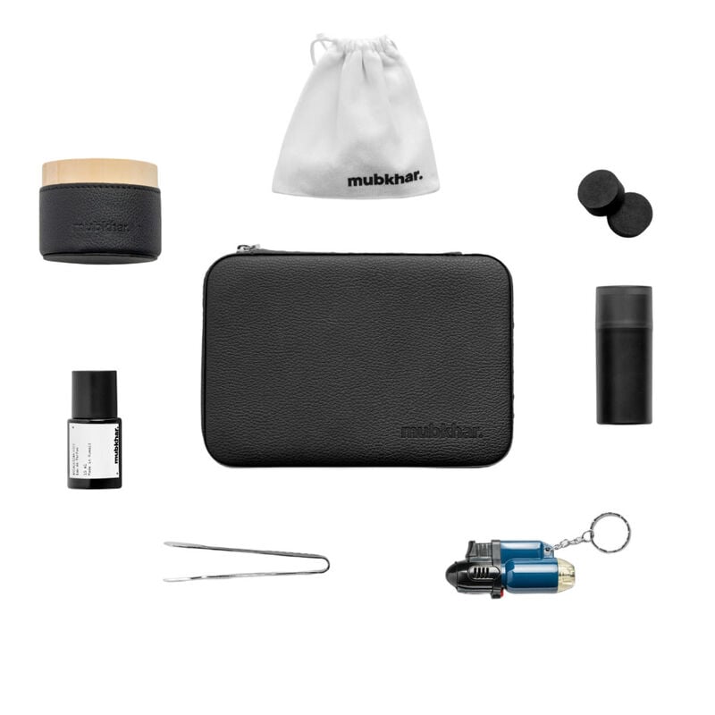 مبخر مجموعة حقيبة سفر جلدية