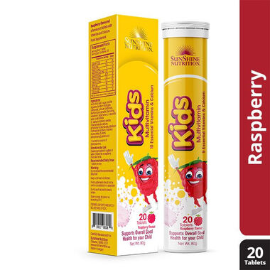 faces nutrition kids multivitamin raspberry flavor effervescent tablets
