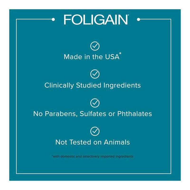 foligain triple action shampoo for thinning hair for women with 2% trioxidil