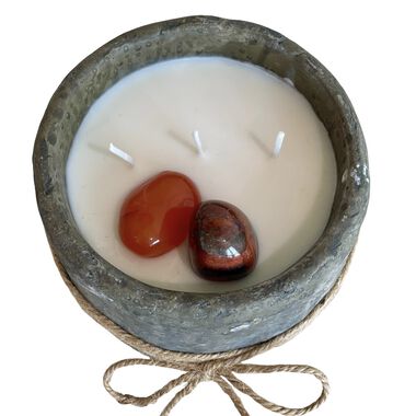 Soy Rustic Candle with Crystal faces soy rustic candle with crystal