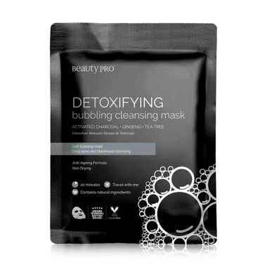 faces detoxifying bubbling cleansing sheet mask with activated charcoal