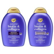 OGX Biotin & Collagen Shampoo + Conditioner faces ogx biotin collagen shampoo conditioner