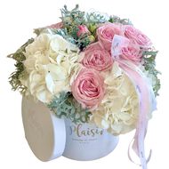 Velvet Cylinder - White and Pink Bella faces velvet cylinder white and pink bella