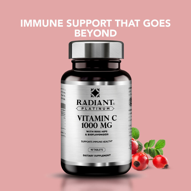 راديانت بلاتينيوم فيتامين c 1000 مجم مع ثمار الورد ومضادات الأكسدة