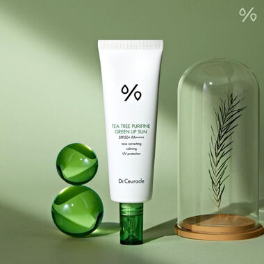 Tea Tree Purifine Green Up Sun (SPF50+) Calming Sunscreen and Makeup Base faces tea tree purifine green up sun spf50 calming sunscreen and makeup base