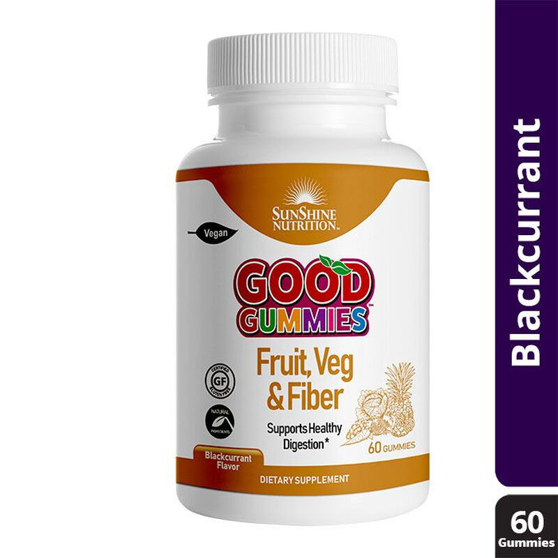 sunshine nutrition good gummies fruit vegetable & fiber gummies