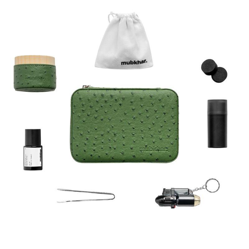 مبخر مجموعة حقيبة سفر جلدية