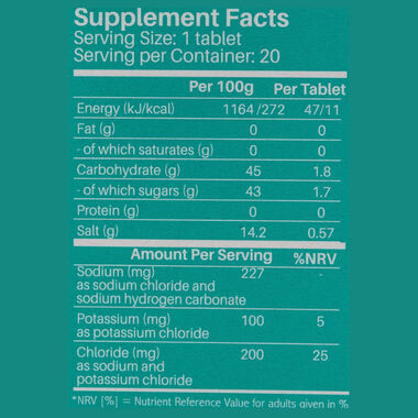 faces nutrition electrolyte effervescent orange tablets