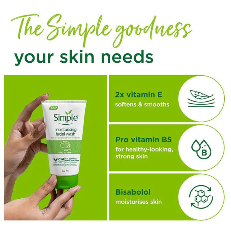 simple kind to skin moisturizing facial wash