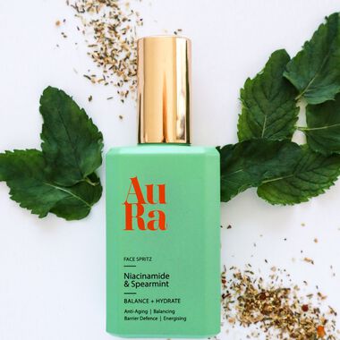 faces aura niacinimide and spearmint face spritz