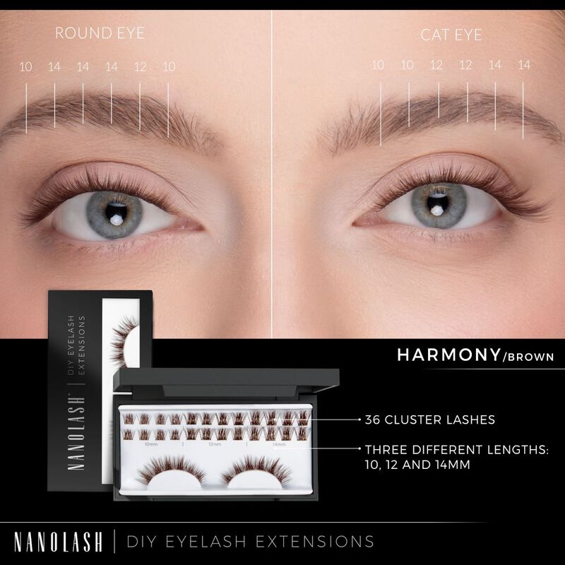 nanolash diy eyelash extensions starter kit harmony brown
