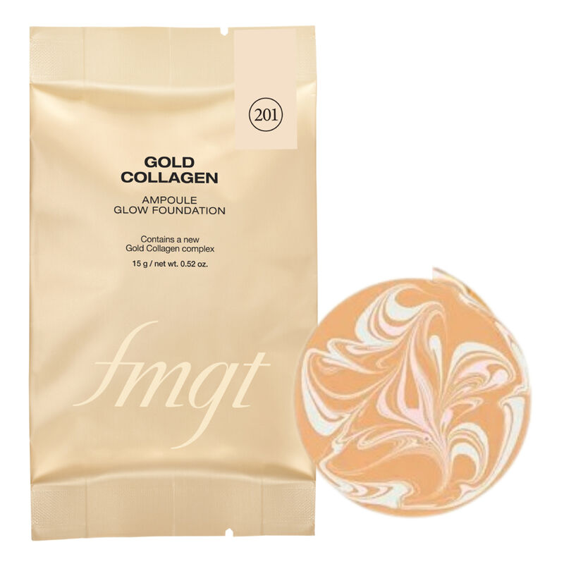 the face shop fmgt gold collagen ampoule glow foundation 201 refill