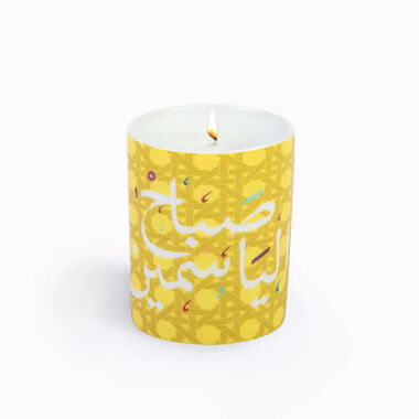 faces khaizaran rose heritage candle   mustard   60g