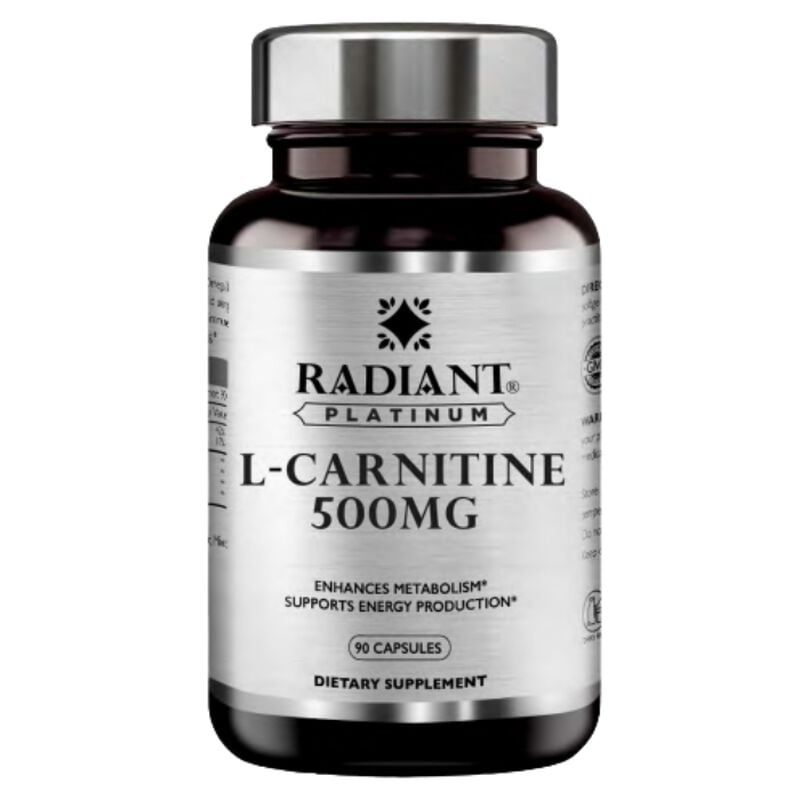 radiant platinum lcarnitine 500mg, fat metabolism, energy booster & weight management support
