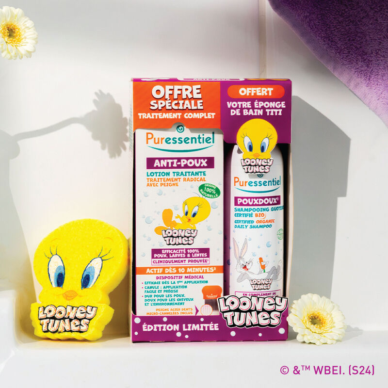 pure essential looney tunes head lice lotion + comb + shampoo