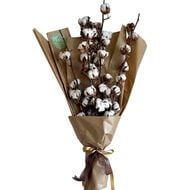 Dried Flowers - Cotton Arrangement faces dried flowers cotton arrangement