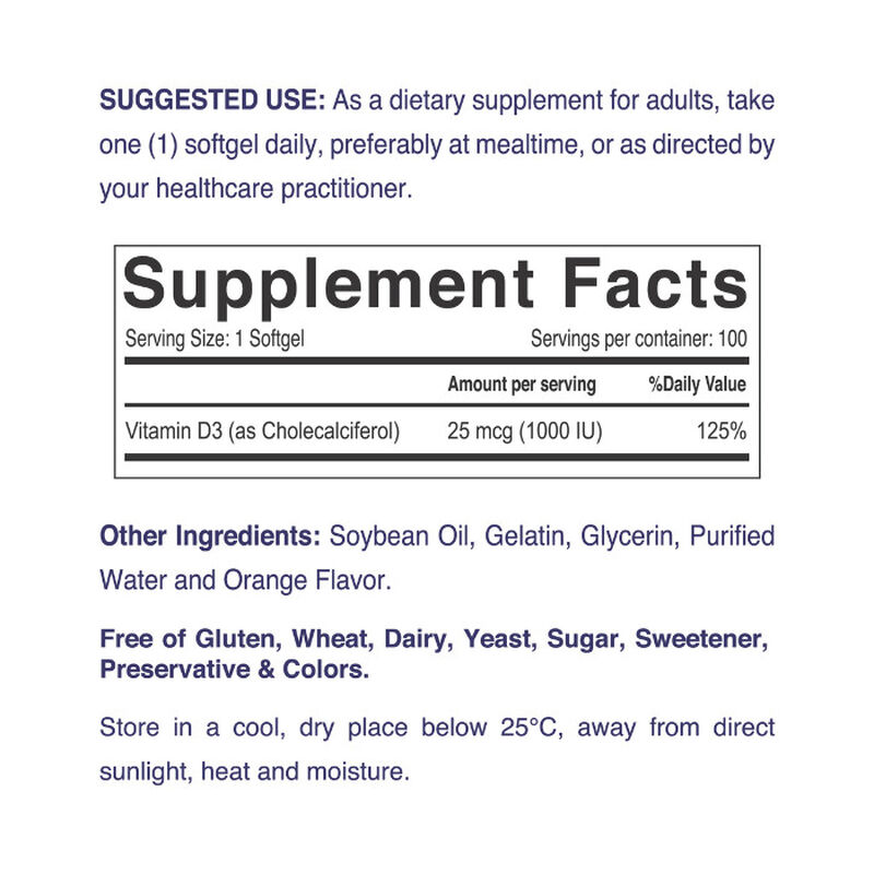 نورديك سانشاين فيتامين d3 1000 وحدة دولية، دعم المناعة والعظام والمزاج وامتصاص الكالسيوم