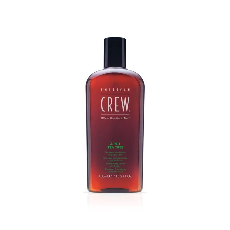 american crew 3in1 tea tree shampoo conditioner and body wash