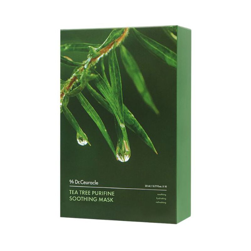 dr. ceuracle tea tree purifine soothing mask, calming sheet for sensitive skin