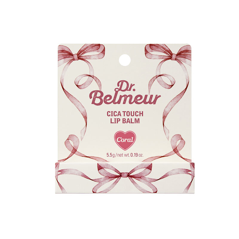 dr. belmeur ad cica touch lip balm coral ribbon edition
