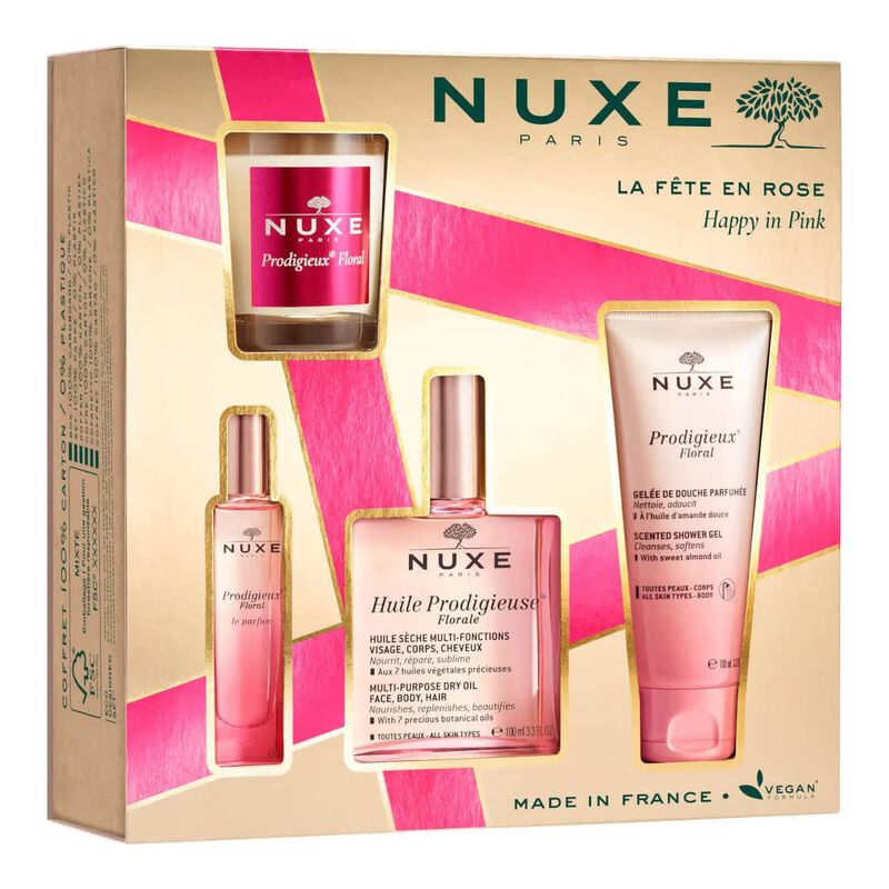 nuxe prodigieuse floral happy in pink set