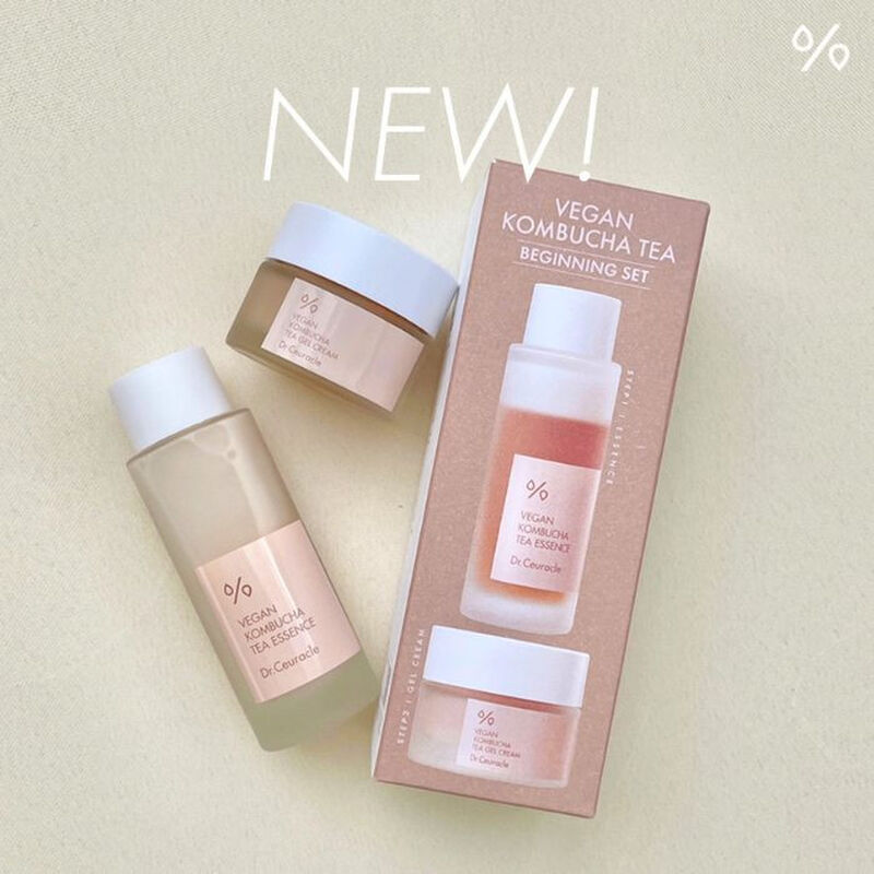 dr. ceuracle vegan kombucha tea beginning set, hydrating and nourishing skincare kit