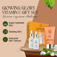 faces warda  glowing glory vitamin c gift set   oil serum   eye serum   moisturiser