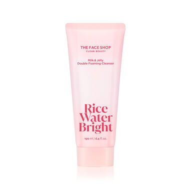 faces rice water bright milk jelly doubel foaming cleanser