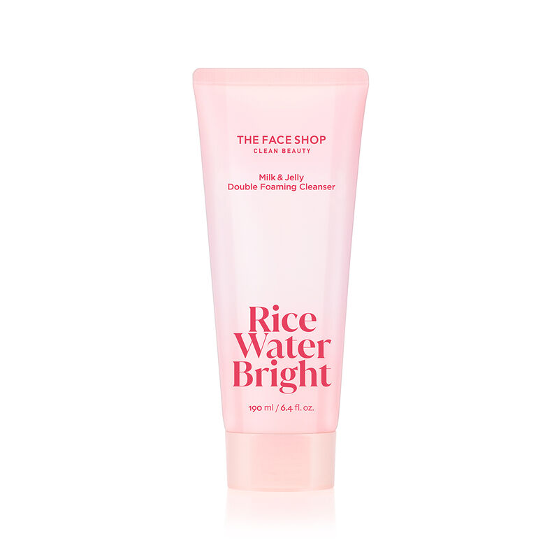 the face shop rice water bright milk&jelly doubel foaming cleanser
