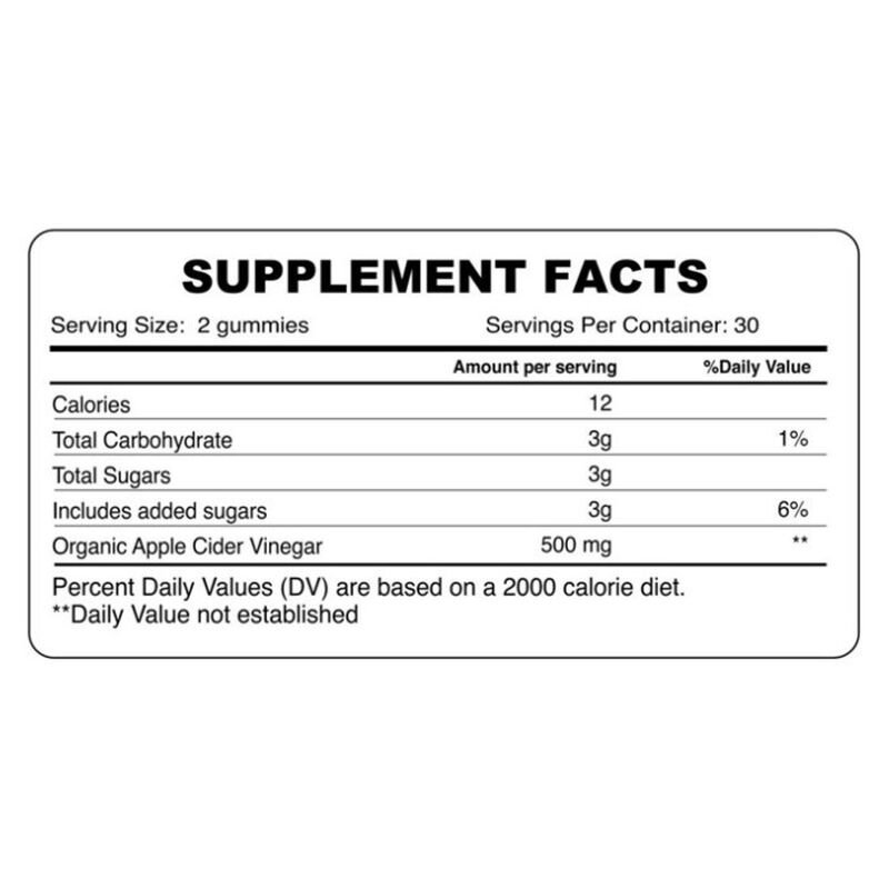 organic earth apple cider vinegar gummies for adults