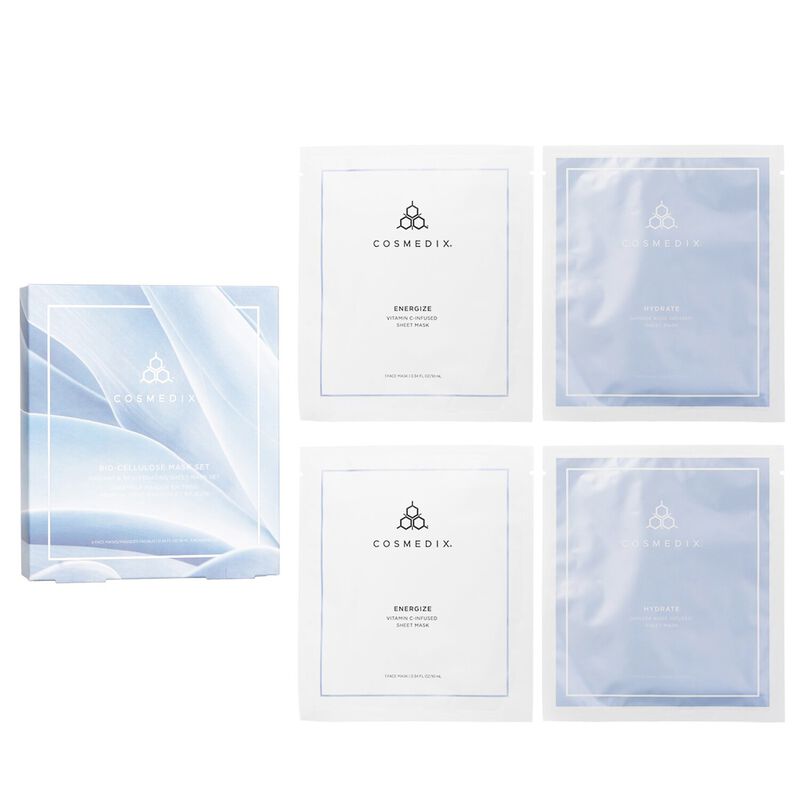 cosmedix bio cellulose radiant & rejuvenating sheet mask set