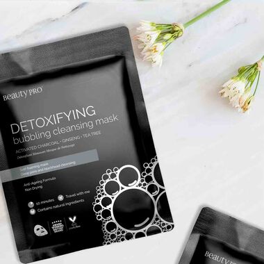 faces detoxifying bubbling cleansing sheet mask with activated charcoal