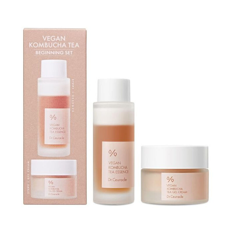 dr. ceuracle vegan kombucha tea beginning set, hydrating and nourishing skincare kit