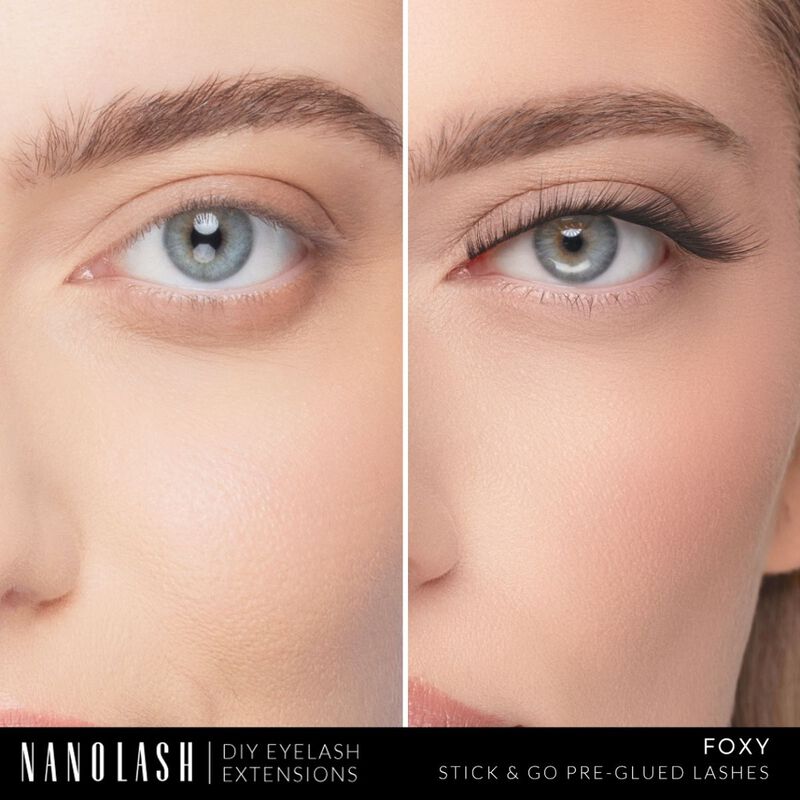 nanolash diy stick & go preglued lashes foxy long