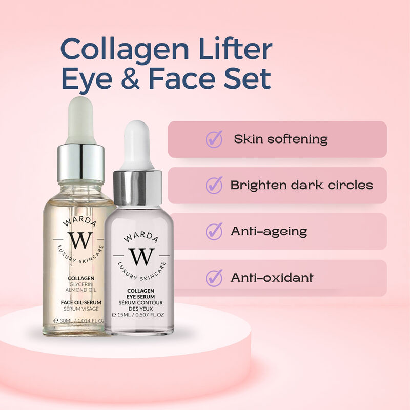 erthskin london skin lifter boost collagen eye serum 15m + collagenskin lifter boost oil serum 30ml