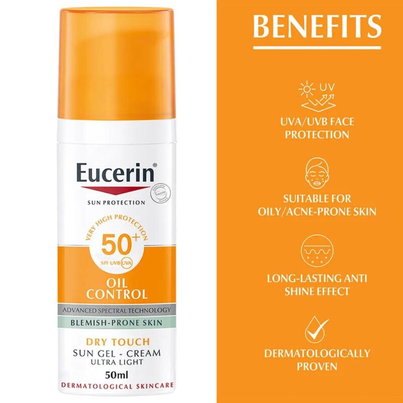 eucerin sun gelcreme oil control dry touch spf 50